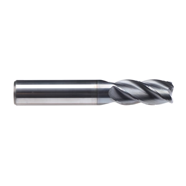 Emuge 2999L.100040 Top-Cut VAR 2999L Square End Corner Radius End Mill, 1 in Dia Cutter, 0.04 in Corner Radius, 1-1/2 in Length of Cut, 4 Flutes, 1 in Dia Shank, 4 in OAL, AlCr Coated