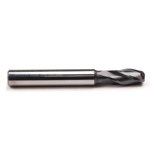 Emuge 3542L.10050A Circle Segment 3542L Barrel Shape Cutter Roughing and Finishing End Mill, 10 mm Dia Cutter, 21 mm Length of Cut, 4 Flutes, 10 mm Dia Shank, 80 mm OAL, AlCr Coated