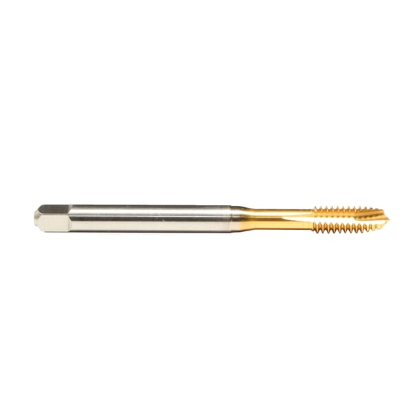 Emuge AU201400.0277 Rekord B-STEEL AU201400 Form B Reinforced Shank Spiral Point Tap, Right Hand Cutting, M10x1.25 Thread, Plug Chamfer, 3 Flutes, TiN Coated, HSS-E
