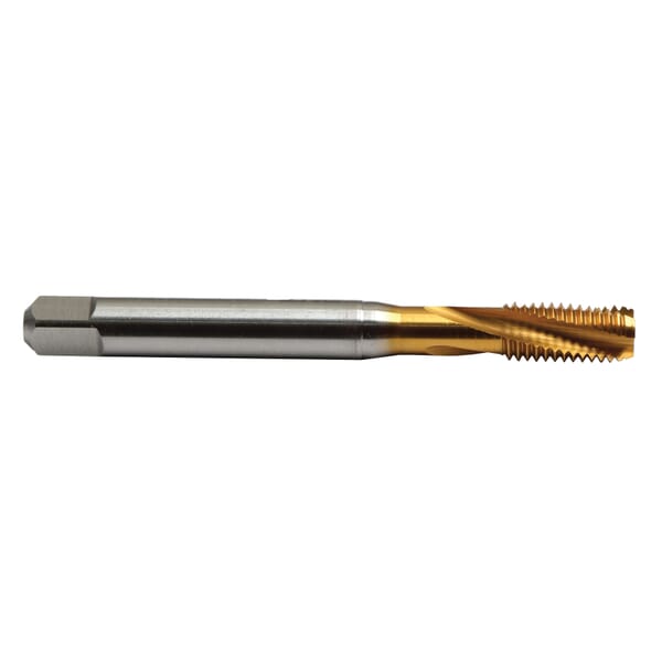 Emuge AU461400.0060 Rekord D-STEEL/E AU461400 Form E Reinforced Shank Slow Helix Spiral Flute Tap, Right Hand Cutting, M6x1 Thread, Bottoming Chamfer, Right Hand Flute Direction, 3 Flutes, TiN Coated, HSS-E