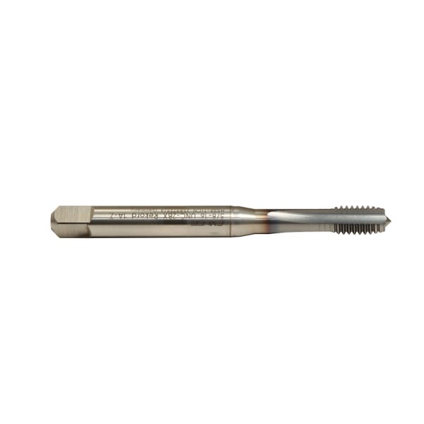 Emuge BU109401.5043 Rekord 1A-Z BU109401 Form C Reinforced Shank Straight Flute Machine Tap, Right Hand Cutting, 1/4-28 Thread, Modified Bottoming Chamfer, 3 Flutes, TiCN Coated, HSS-E
