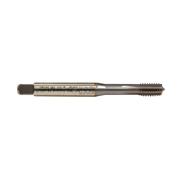 Emuge B010K101.0100 VHM Rekord 1A-HCUT/C B010K101 Form C Reinforced Shank Straight Flute Machine Tap, Right Hand Cutting, M10x1.5 Thread, Modified Bottoming Chamfer, 5 Flutes, TiCN Coated, Carbide