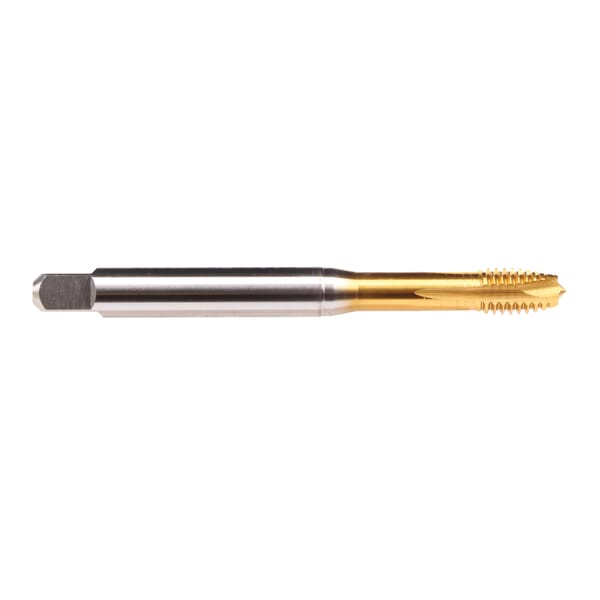 Emuge BU088F01.5045 Rekord 1B-Z-IKZN-PM BU088F01 Form B Reinforced Shank Spiral Point Tap, Right Hand Cutting, 3/8-24 Thread, 4-5 Plug Chamfer, 4 Flutes, TiN 70 Coated, HSS-E-PM