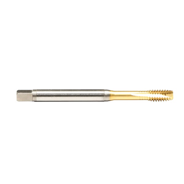 Emuge BU089300.5043 Rekord 1B-VA-IKZN BU089300 Form B Reinforced Shank Straight Flute Spiral Point Tap, Right Hand Cutting, 1/4-28 Thread, Plug Chamfer, 3 Flutes, TiCN Coated, HSS-E