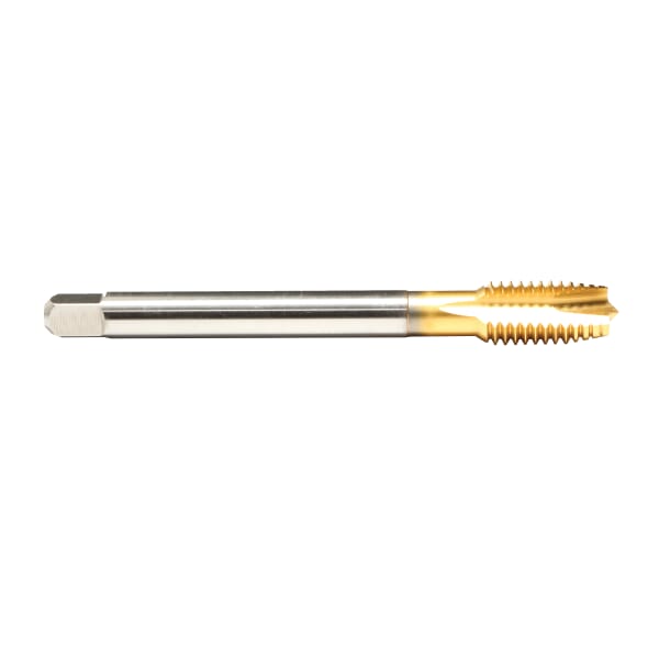Emuge AU201400.0114 Rekord B-STEEL AU201400 Form B Reduced Shank Spiral Point Tap, Right Hand Cutting, M14x2 Thread, Plug Chamfer, 3 Flutes, TiN Coated, HSS-E