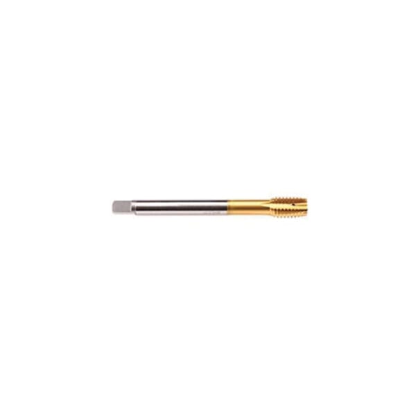 Emuge CW208F01.5016 Rekord 2B-Z-SPEED-IKZN-PM CW208F01 Form B Reduced Shank Spiral Point Tap, Right Hand Cutting, 3/4-10 Thread, 4-5 Plug Chamfer, 4 Flutes, TiN 70 Coated, HSS-E-PM