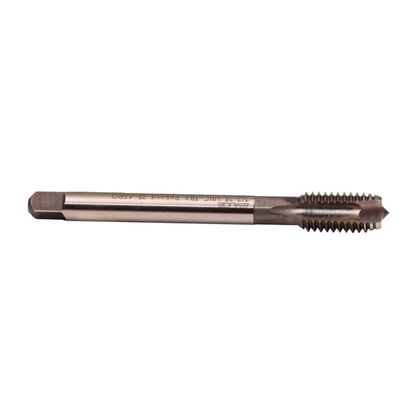 Emuge CU206511.5013 Rekord 2B-AERO CU206511 Form C Reduced Shank Spiral Point Tap, Right Hand Cutting, 1/2-13 Thread, Modified Bottoming Chamfer, 3 Flutes, NT Coated, HSS-E