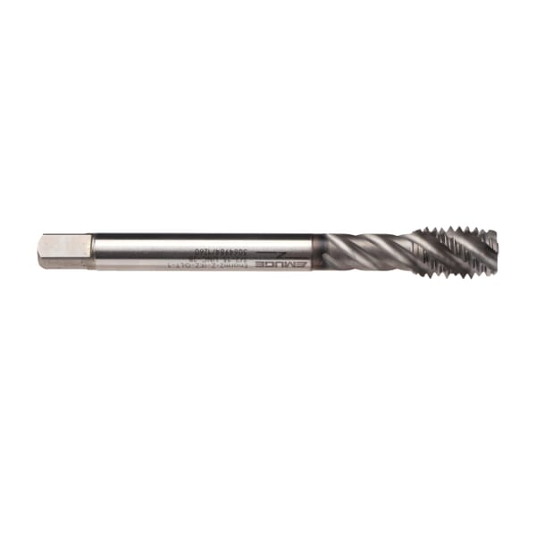 Emuge CU99C400.5015 Enorm 2-Z/E-IKZ CU99C400 Form E Fast Reduced Shank Spiral Flute Tap, Right Hand Cutting, 5/8-11 Thread, 1.5-2 Bottoming Plug Chamfer, Right Hand Flute Direction, 4 Flutes, GLT-1 Coated, HSS-E