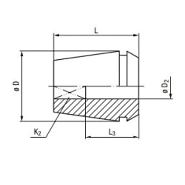 Emuge F0942011.6 KSN/HD/Softsynchro Interchangeable Precision Clamping Collet With Square Drive, ER11 GB, 18 mm OAL, 6 mm Capacity, 18 mm L Clamping Hole, 11 mm Dia Body, 11 mm Dia Head