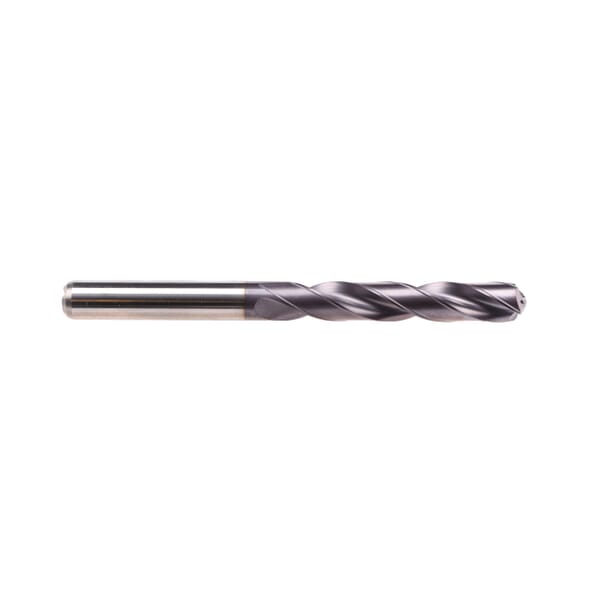 Emuge TA213344.0465 EF Series TA213344 High Performance Standard Length Jobber Length Drill Bit, 4.65 mm Drill - Metric, 0.183 in Drill - Decimal Inch, 140 deg Point, Solid Carbide, TiAlN-TA14 Coated