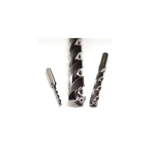 Emuge TA223344.0380 EF Series TA223344 Coolant Fed High Performance Long Length Drill, #25 Drill - Wire, 0.1495 in Drill - Decimal Inch, 88 mm OAL, Solid Carbide, TiAlN-TA14 Coated