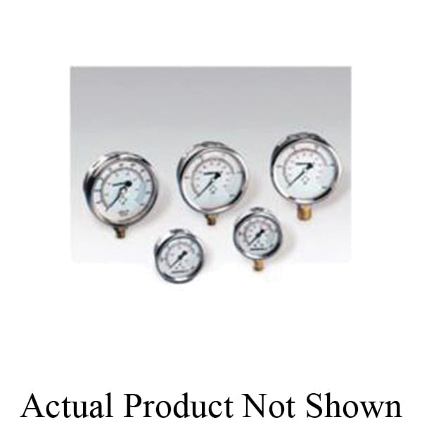 Enerpac G2535L Hydraulic Pressure Gauge, 0 to 10000 psi, 1/4 in FNPT Connection, 2-1/2 in Dial, +/- 1.5% Full Scale, 200 to 2000 psi Graduations, Glycerin Liquid Filled