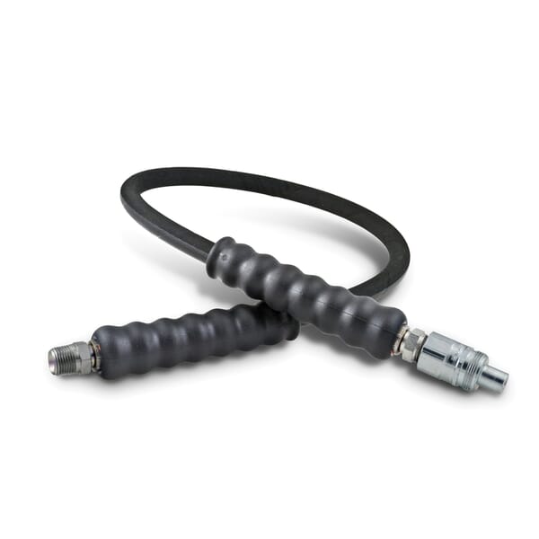 Enerpac HA9203 Heavy Duty High Pressure Hydraulic Hose, 3/8 in Nominal, NPTF x AH604 End Style, 3 ft L, 10000 psi Working, Rubber/Steel, Domestic