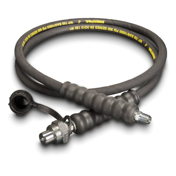 Enerpac HC9206Q H900 Heavy Duty High Pressure Hydraulic Hose, 1/4 in Nominal, NPTF x CH604 End Style, 6 ft L, 10000 psi Working, Rubber/Steel, Domestic