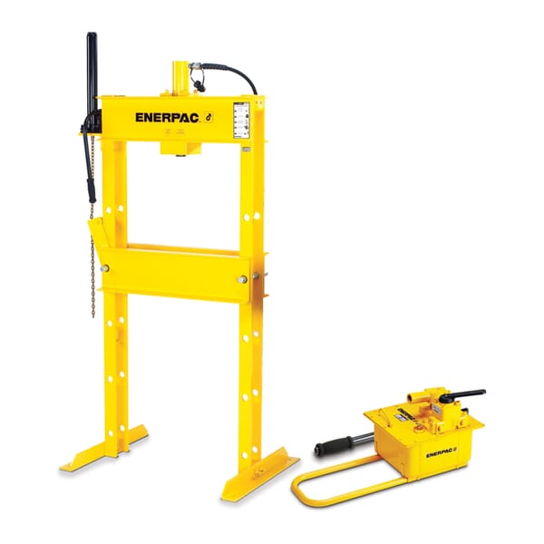 Enerpac IPH5080 IP Series Hydraulic Press, 50 ton, 42-3/4 in Base, 36 in Base, 13 in, H-Frame Frame, 76 in H, Hydraulic Hand Pump, 10000 psi, Manual