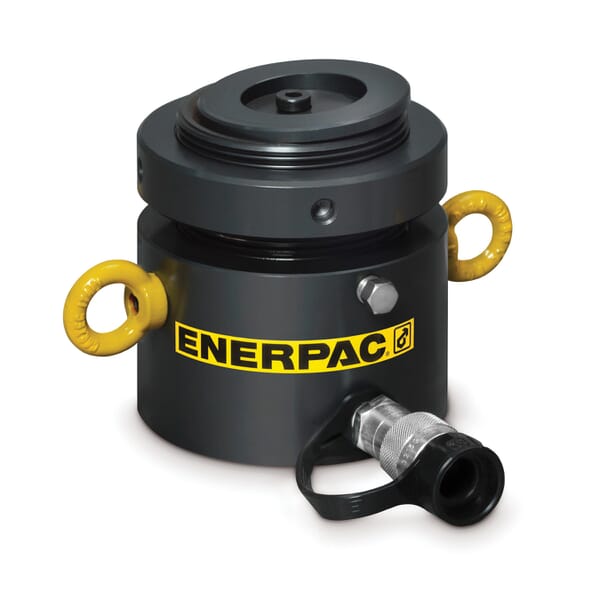 Enerpac LPL602 Load Return Lock Nut Low Height Single Acting Solid Plunger Hydraulic Cylinder, 68 ton Capacity, 4.13 in Bore, 1.97 in L Stroke, 4.94 in Retract, 3.78 in Dia Rod, 10150 psi Pressure
