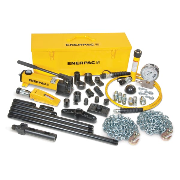Enerpac MS24 Hydraulic Cylinder and Hand Pump Set, 33 Pieces, 2.5 ton Cylinder Capacity, 5 in Stroke, 5000 psi Maximum Operating Pressure, 8-1/2 in H Collapsed
