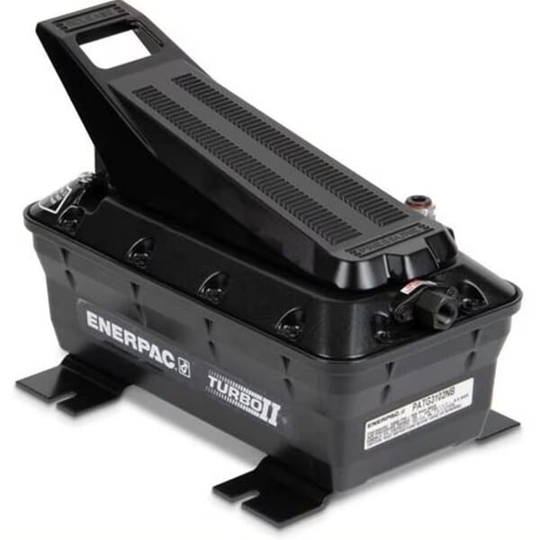 Enerpac PATG5102NB Turbo II PATG Air Powered Hydraulic Pump, Foot or Hand Actuator, 12 scfm Air Flow, 120 cu-in/min Oil Displacement Rating, 3/8-18 NPTF Fluid Port, 1/4-18 NPTF Air Inlet