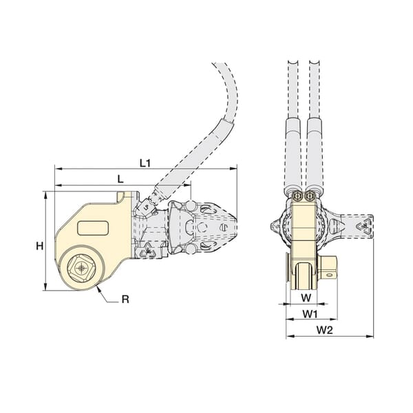 Enerpac RSQ11000 Square Drive Head, For Use With RSL Series 1-1/2 in Square Drive Hydraulic Torque Wrench
