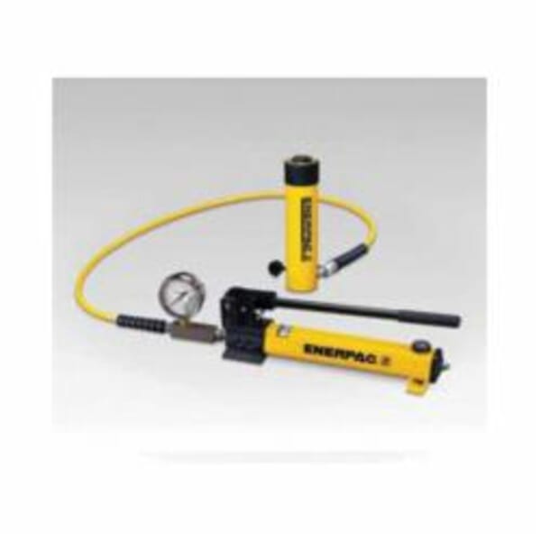 Enerpac SCH-603H SC Series Hollow Cylinder Hand Pump, 60 ton, 3 in Stroke, 9-3/4 in H Collapse, 12-3/4 H Extended, 0 to 22200 lb ga Scale, Steel