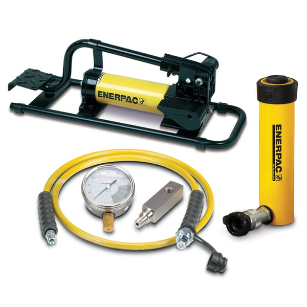 Enerpac SCR106FP Hydraulic Cylinder and Foot Pump Set, 10 ton, 6.13 in, 10000 | Turner Supply