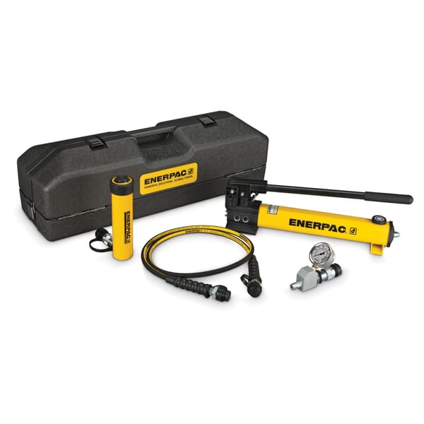 Enerpac SCR106TB Hydraulic Cylinder and Hand Pump Set, 10 ton, 6.13 in, 10000 psi
