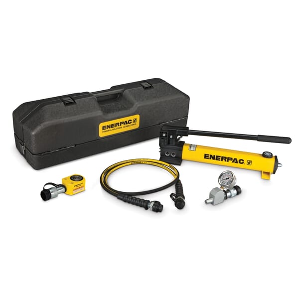 Enerpac SRS100TB Low Height Hydraulic Cylinder and Hand Pump Set, 10 ton, 0.44 in, 10000 psi