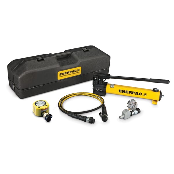 Enerpac SRS200TB Low Height Hydraulic Cylinder and Hand Pump Set, 20 ton, 0.44 in, 10000 psi