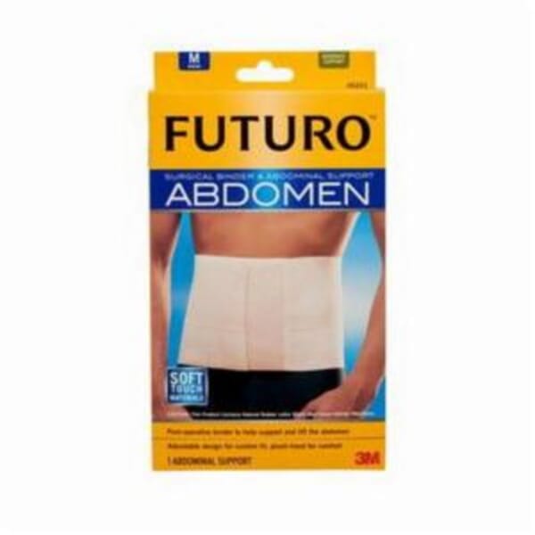 FUTURO 7100158302 Abdomen Compression Support, M, 32 to 42 in Fits Waist, Cotton/Nylon/Polyurethane/Polyester/Spandex, White, Wrap Around Closure