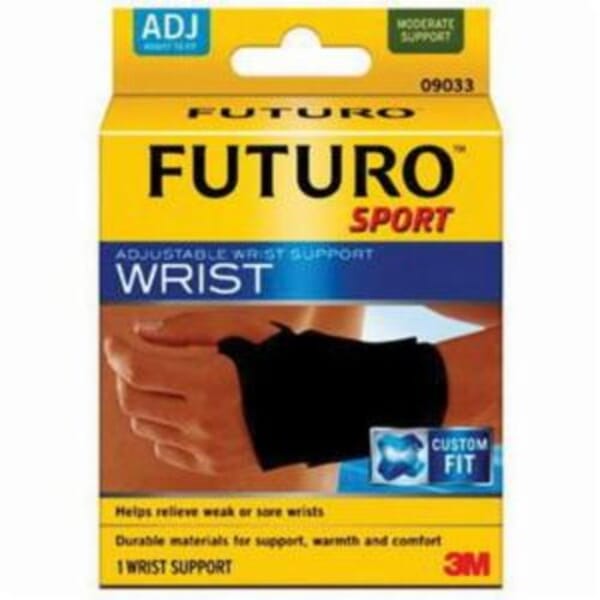 FUTURO 7100157822 Sport Wrist Support, Adjustable, Ambidextrous Hand, Wrap Around Closure, Black