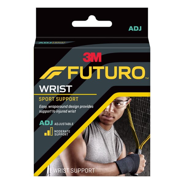 FUTURO 7100157822 Sport Wrist Support, Adjustable, Ambidextrous Hand, Wrap Around Closure, Black
