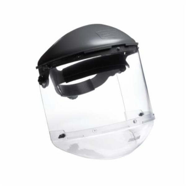 Fibre-Metal by Honeywell FM400DCCL Dual Crown High Performance Faceshield Assembly, Clear Propionate 8 in H x 16-1/2 in W x 0.06 in THK Visor