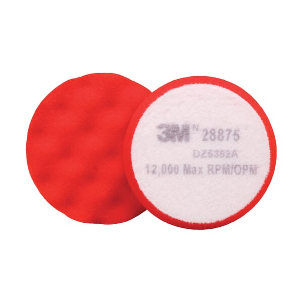 Finesse-it 7100085945 Buffing Foam Pad, 3-1/4 in Dia Overall, Hook and Loop Attachment, Foam Pad