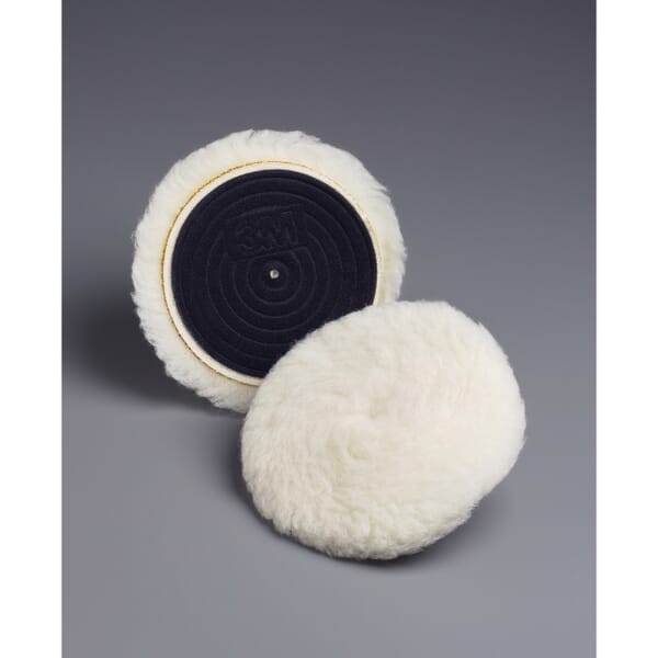 Finesse-it 7000028387 Buffing Foam Pad, 5-1/4 in Dia Overall, 0.94 in THK, Hook and Loop Attachment, Wool Pad