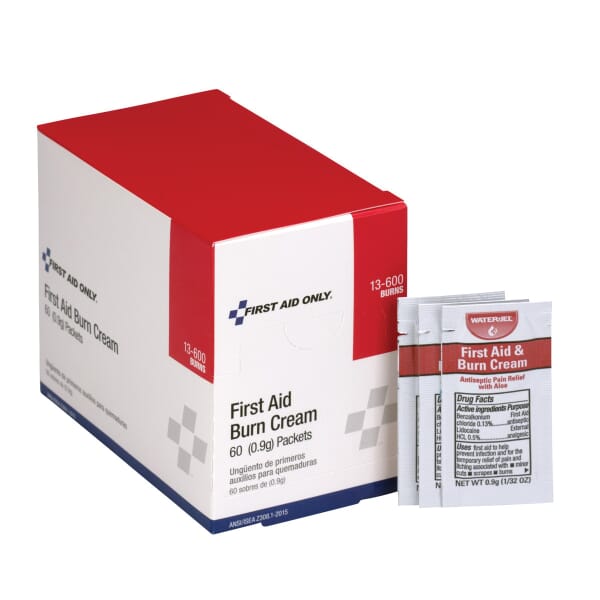 First Aid Only 13-600 Burn Cream, Box Packing, Formula: 0.13% Benzalkonium Chloride and 0.5% Lidocaine HCl