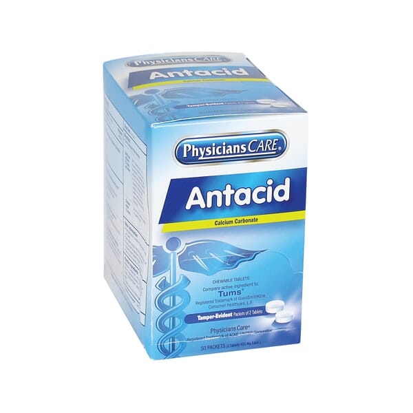 First Aid Only 90089 Antacid Tablet, 100 Count, Box Package, Formula: Calcium Carbonate/Gliadin (Wheat) Gluten Free