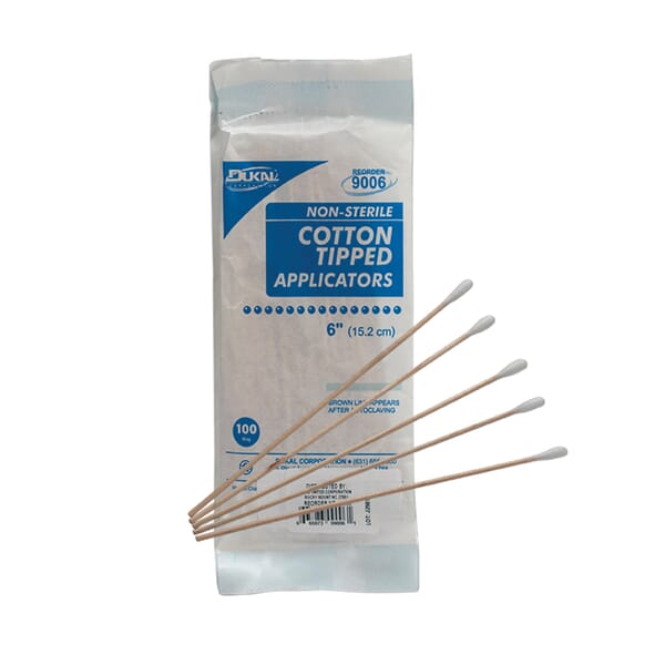 First Aid Only 90933-001 Cotton Tipped Applicator, 6 in, Cotton/Wood
