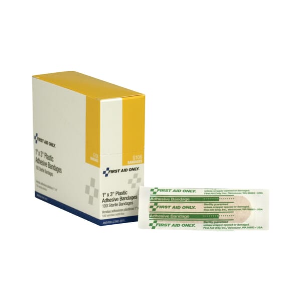 First Aid Only G106 Latex Free Adhesive Bandage, Plastic, Beige