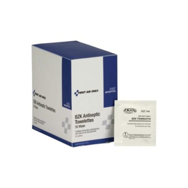 First Aid Only H307 BNZ Anti-Septic Wipe, 4-3/4 x 7-3/4 in