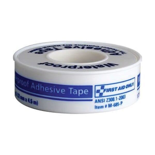 First Aid Only M685-P Waterproof First Aid Tape With Plastic Spool, 5 yd L x 1/2 in W, White, Plastic