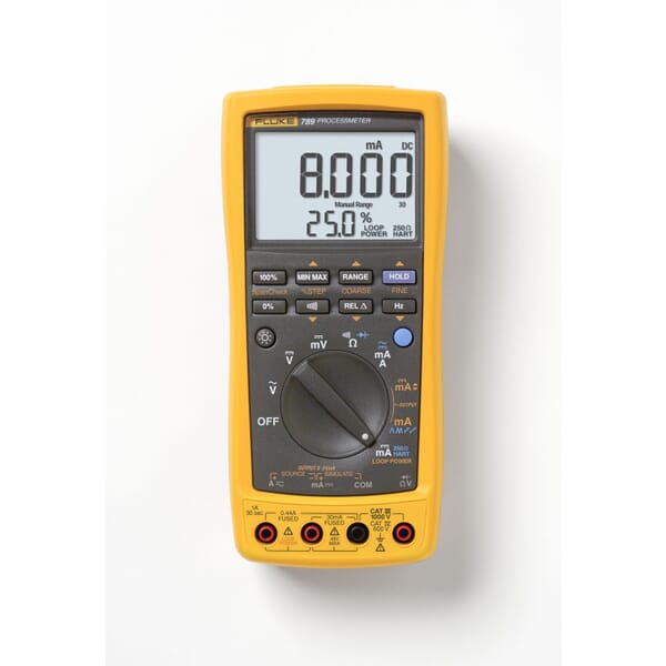 Fluke FLUKE-789 Process Meter, 0 to 1000 VAC/VDC, 0 to 1 A, Multi-Line LCD Display, Plastic