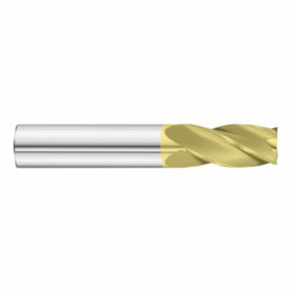 Fullerton 32331 3200 Center Cutting Single End Standard Length Square End End Mill, 5/16 in Dia Cutter, 7/8 in Length of Cut, 4 Flutes, 5/16 in Dia Shank, 2-1/2 in OAL, TiN Coated