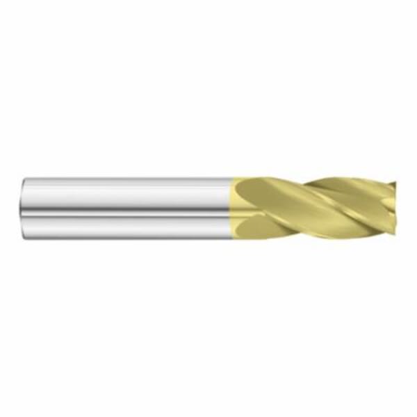 Fullerton 32337 3200 Center Cutting Single End Standard Length Square End End Mill, 3/4 in Dia Cutter, 1-1/2 in Length of Cut, 4 Flutes, 3/4 in Dia Shank, 4 in OAL, TiN Coated