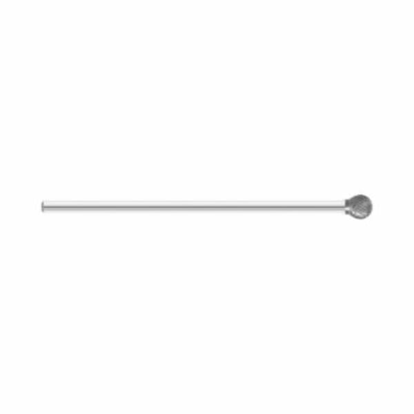 Fullerton 43148 Extended Shank Imperial Single End Carbide Rotary Burr, Ball Head, 1/4 in Dia Head, 1/4 in L of Cut, 6-1/4 in OAL, Double Cut