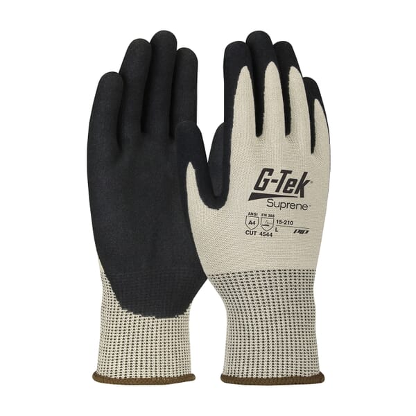 G-Tek 15-210/XS Cut Resistant Gloves, XS, Micro Surface Nitrile Coating, Suprene Engineered Yarn, Knit Wrist Cuff, Resists: Abrasion, Cut, Puncture and Tear, ANSI Cut-Resistance Level: A4