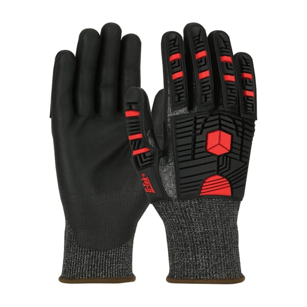 G-Tek PolyKor X7 Impact Blended Gloves, PolyKor X7/TPR, Knitwrist Cuff, ANSI Cut-Resistance Level: A7