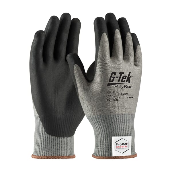 G-Tek 16-X570/XXL Economy Grade Cut Resistant Gloves, 2XL, Neofoam Coating, PolyKor Xrystal, Knit Wrist Cuff, Resists: Abrasion, Chemical, Cut, Puncture, Tear, UV and Water, ANSI Cut-Resistance Level: A4
