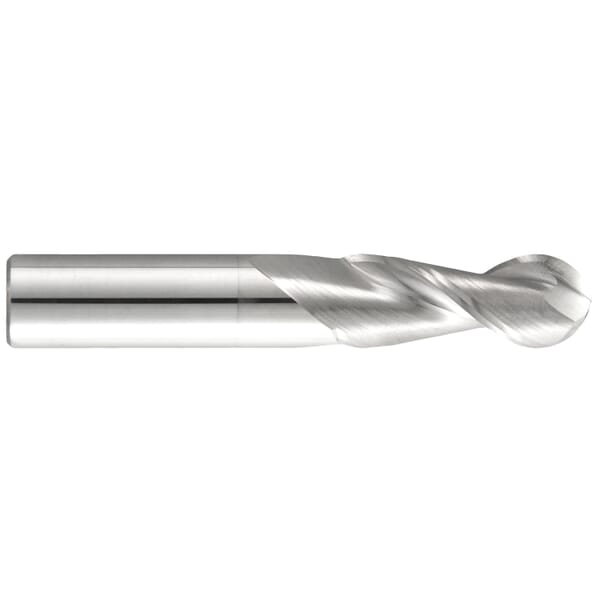 GARR 43022 142B Ball End Center Cutting Ball End Mill, 3/8 in Dia Cutter, 7/8 in Length of Cut, 2 Flutes, 3/8 in Dia Shank, 2-1/2 in OAL, Alumastar Coated