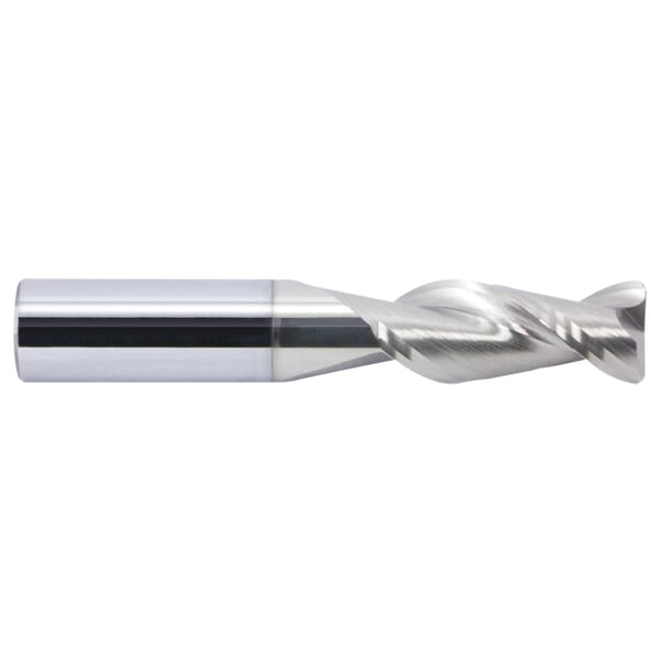 GARR 39662 142R Center Cutting Single End Mill, 8 mm Dia Cutter, 0.5 mm Corner Radius, 19 mm Length of Cut, 2 Flutes, 8 mm Dia Shank, 65 mm OAL, Alumastar Coated