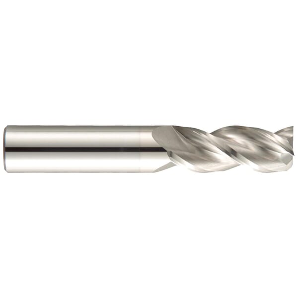 GARR 41603 143M Center Cutting Single End Square End High Performance End Mill, 5/16 in Dia Cutter, 0.437 in Length of Cut, 3 Flutes, 5/16 in Dia Shank, 2-1/2 in OAL, Alumastar Coated